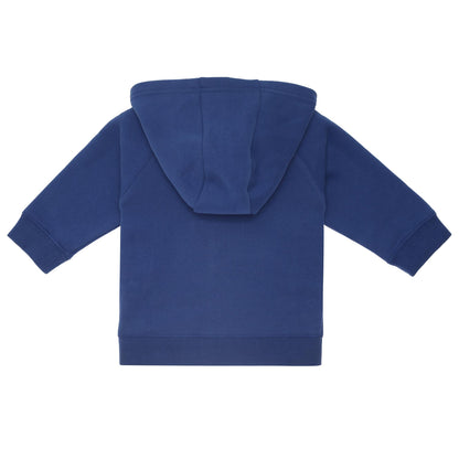 Baby Boys Wave Blue Fancy Printed Hooded Zip-Up Top