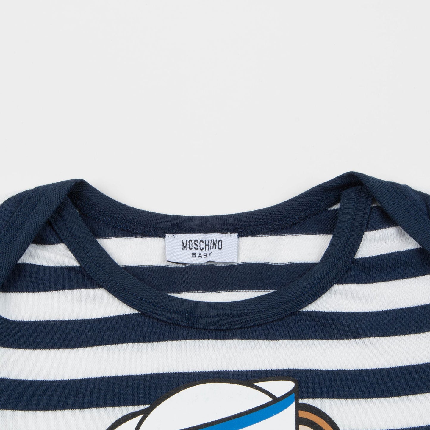 Baby Boys Bloe Stripes Cotton Teddy Bear Babysuit