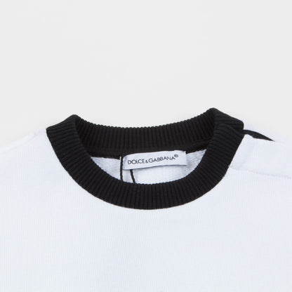 Baby Boys White "DG" Cotton Sweatshirt