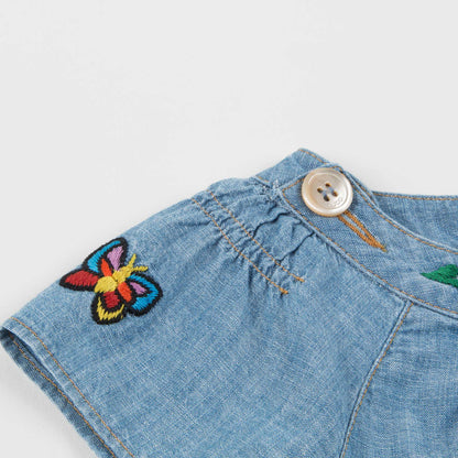 Girls Blue Embroidery Dress