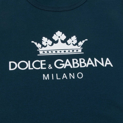 Boys Blue Logo Cotton T-shirt