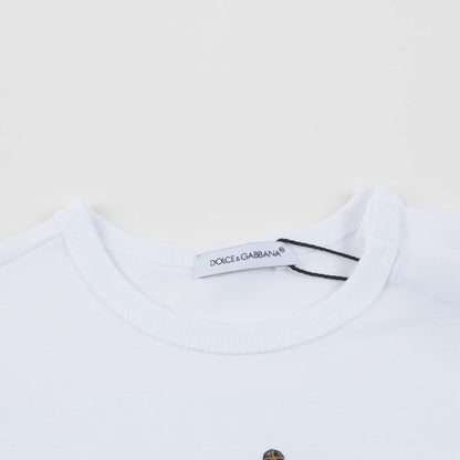 Baby Boys White Logo Cotton T-shirt