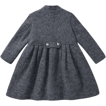 Girls Grigio & Rosa Wool  Coat