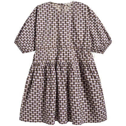 Girls Lilac Print Cotton Dress