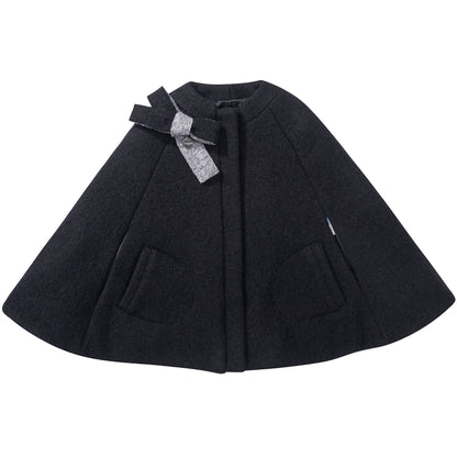 Girls Blue  Grigio  Wool  Cape