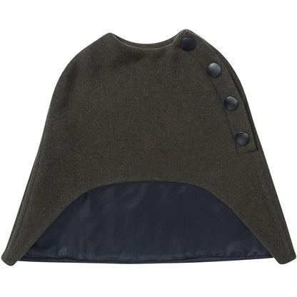 Girls Military Green Melanges Wool Jacket