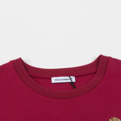 Girls Red Cotton T-shirt