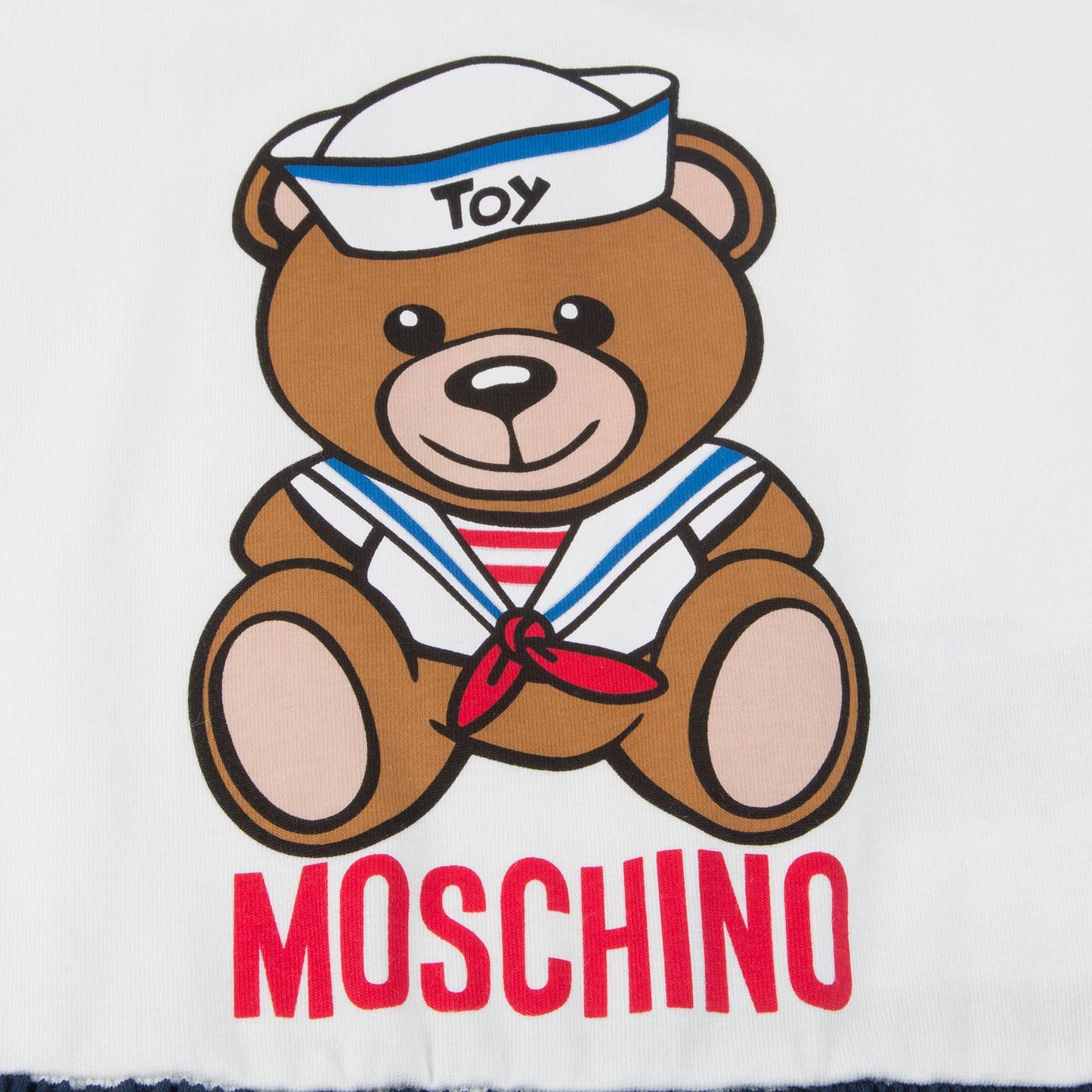 Girls Blue Striped Teddy Bear T-shirt