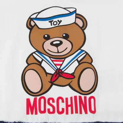 Girls Blue Striped Teddy Bear T-shirt