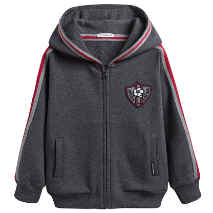 Boys Grey Cotton Tracksuits