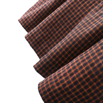 Baby Girls Orange Check Cotton Woven Dresses
