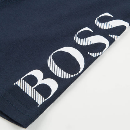 Boys Blue Cotton Logo Underwear