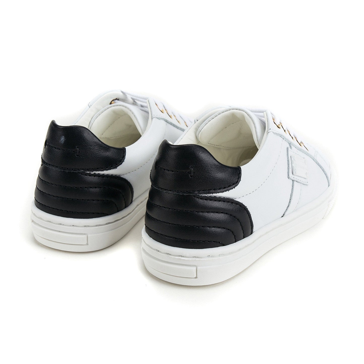 Boys & Girls White Leather Sneakers