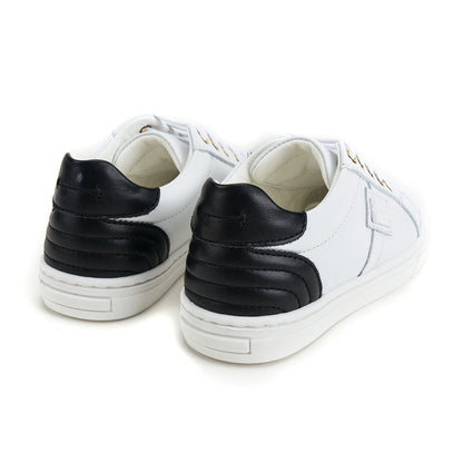 Boys & Girls White Leather Sneakers