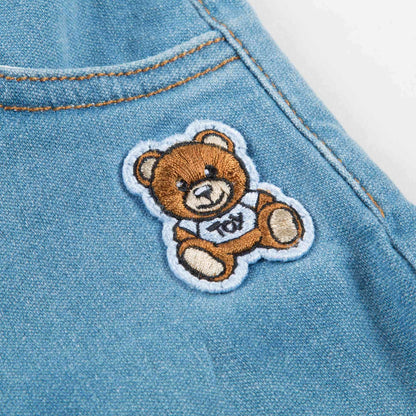 Girls & Boys Light Blue Cotton Trousers