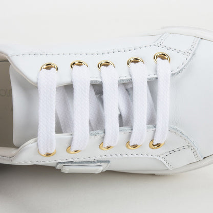 Boys & Girls White Leather Sneakers