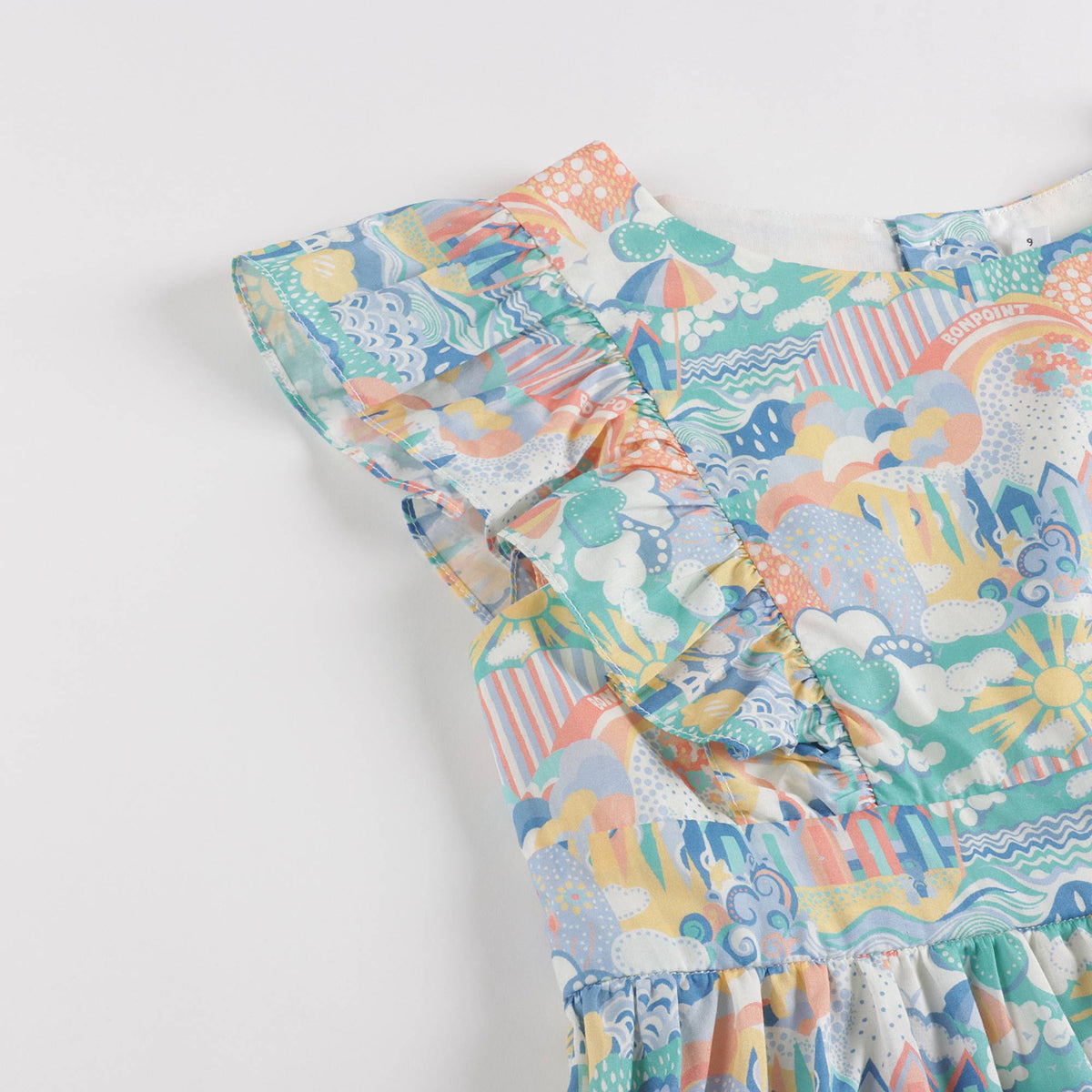 Girls Multicolor Painted Cotton Dress