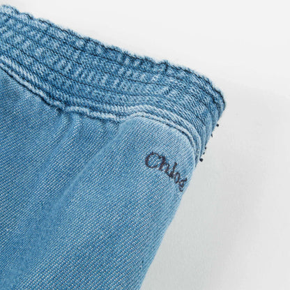 Girls Denim Blue Cotton Shorts