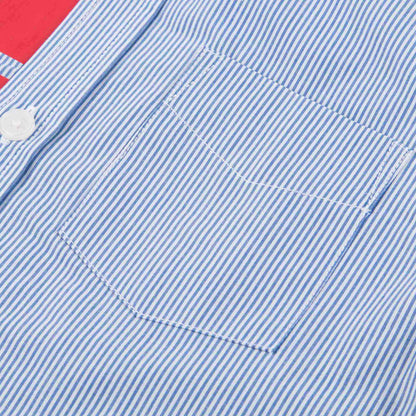 Boys Blue & Red Striped  Cotton T-shirt