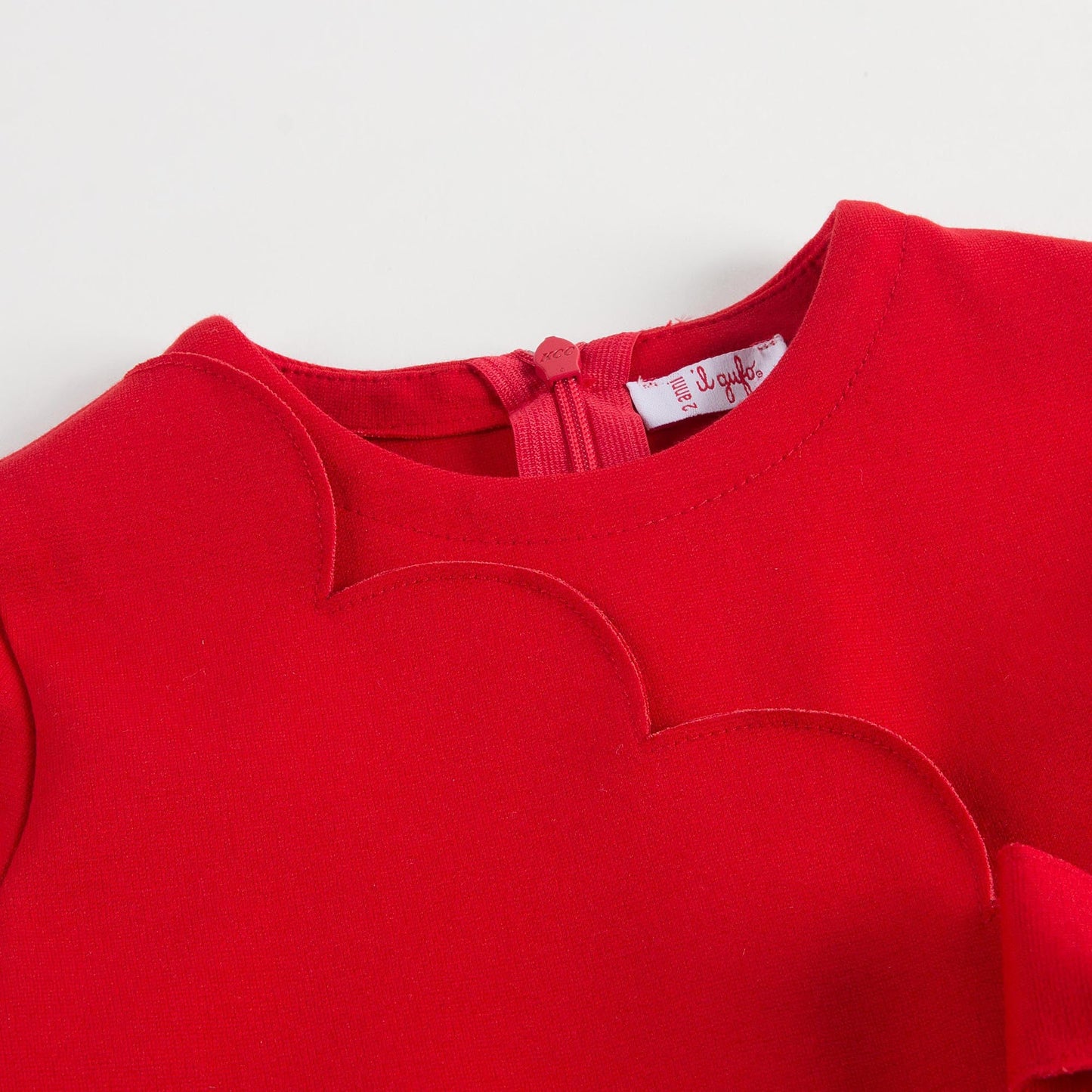 Girls Poppy Red Bow Trims Milano Dress
