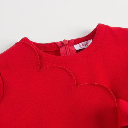 Girls Poppy Red Bow Trims Milano Dress