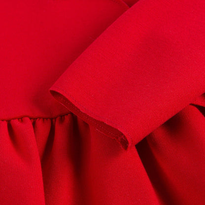 Girls Poppy Red Bow Trims Milano Dress
