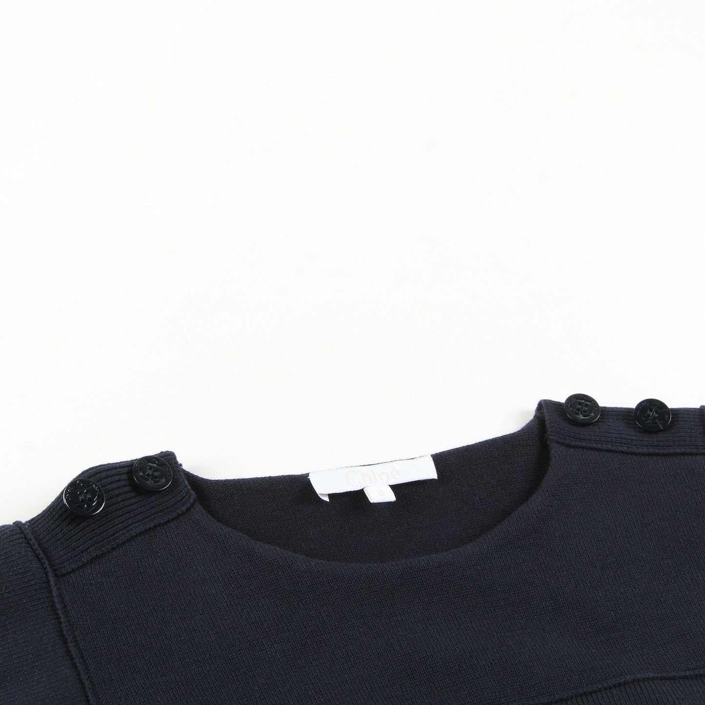 Girls Navy Blue Cotton Swerter