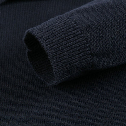 Girls Navy Blue Cotton Swerter