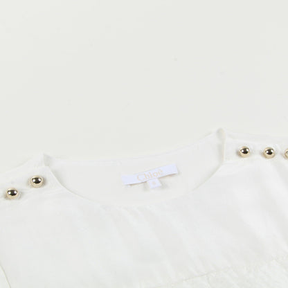 Girls White Soie Blouse
