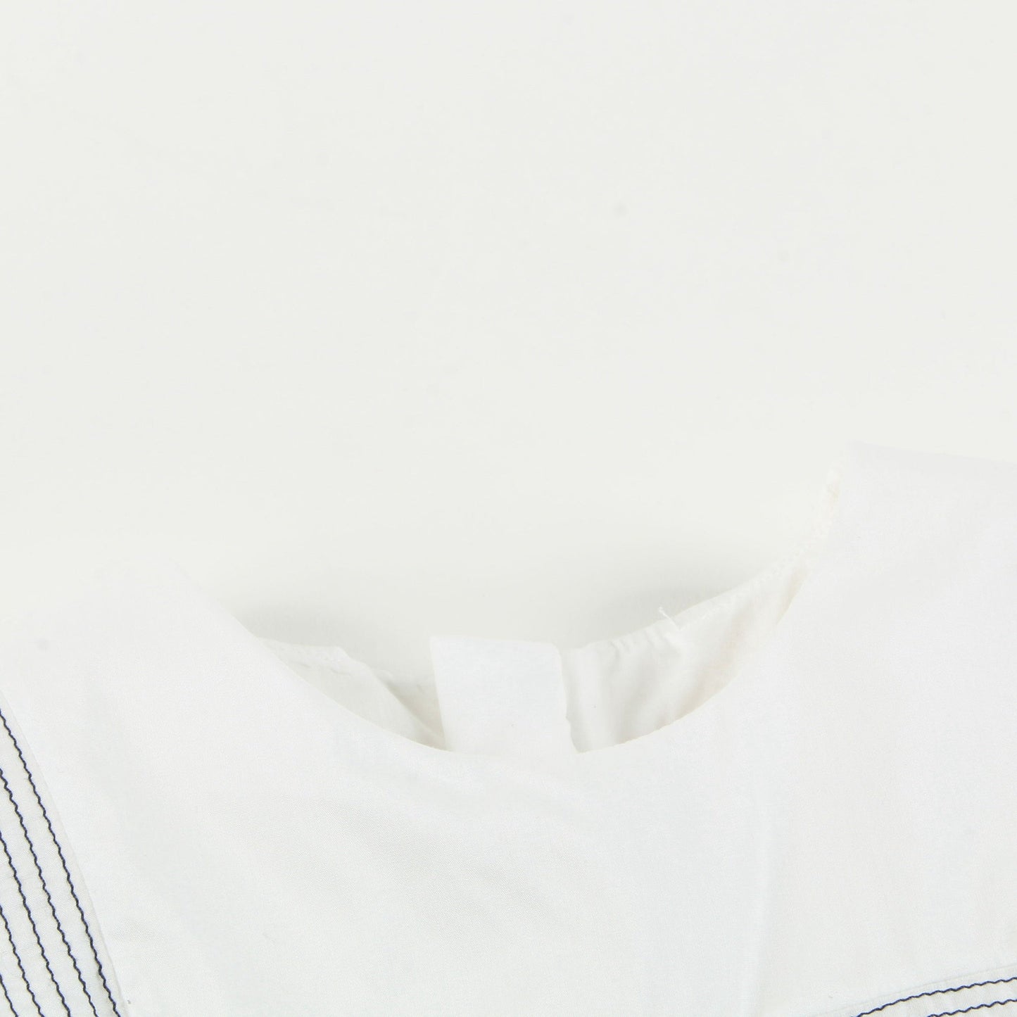 Baby Girls White & Black Striped Cotton Dress