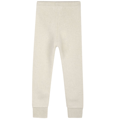 Girls Ivory Knitted Leggings