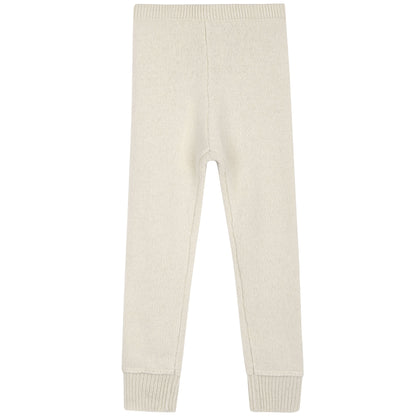 Girls Ivory Knitted Leggings