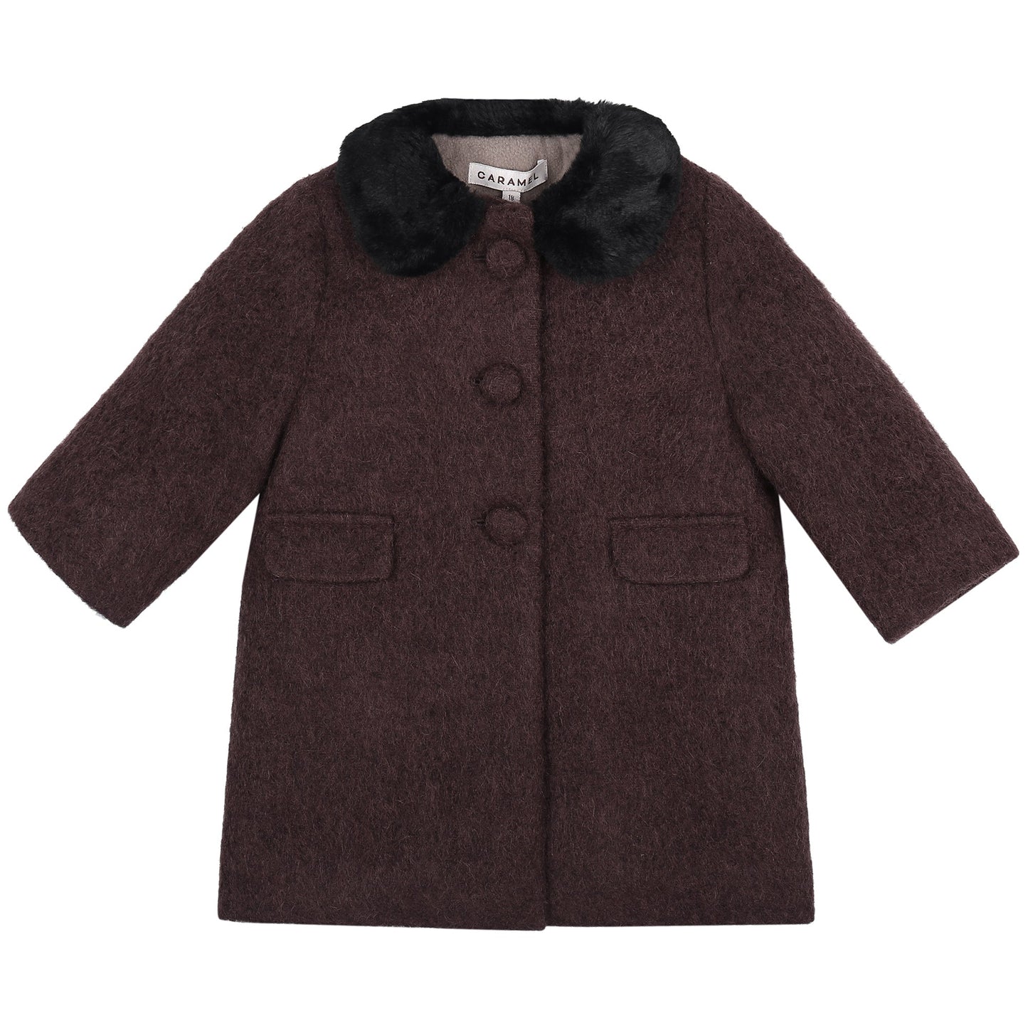Baby Plum Brown Woven Coat