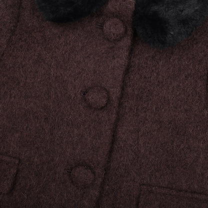Baby Plum Brown Woven Coat