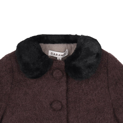 Baby Plum Brown Woven Coat