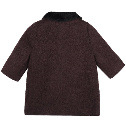 Baby Plum Brown Woven Coat