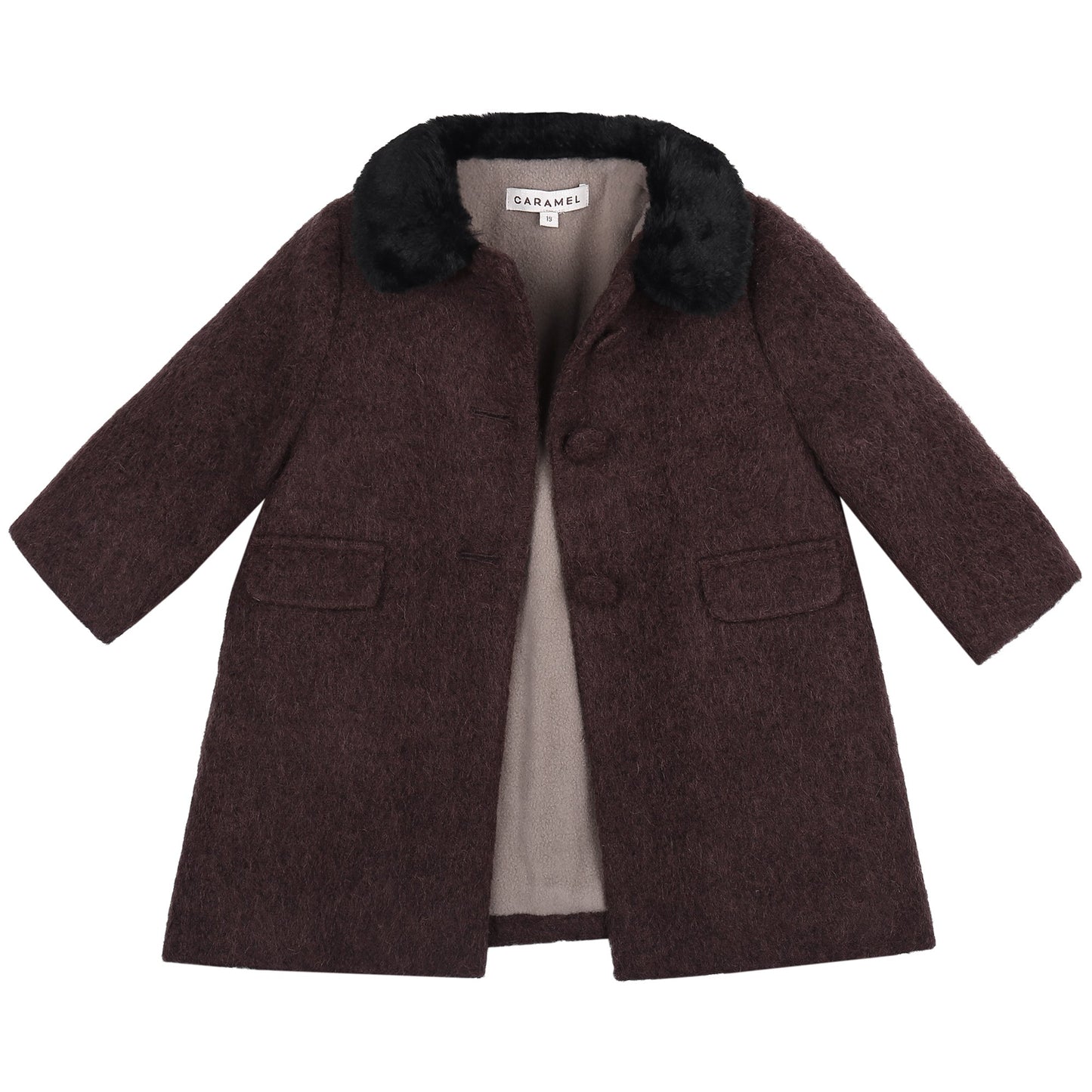 Baby Plum Brown Woven Coat
