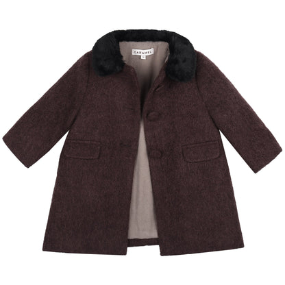 Baby Plum Brown Woven Coat