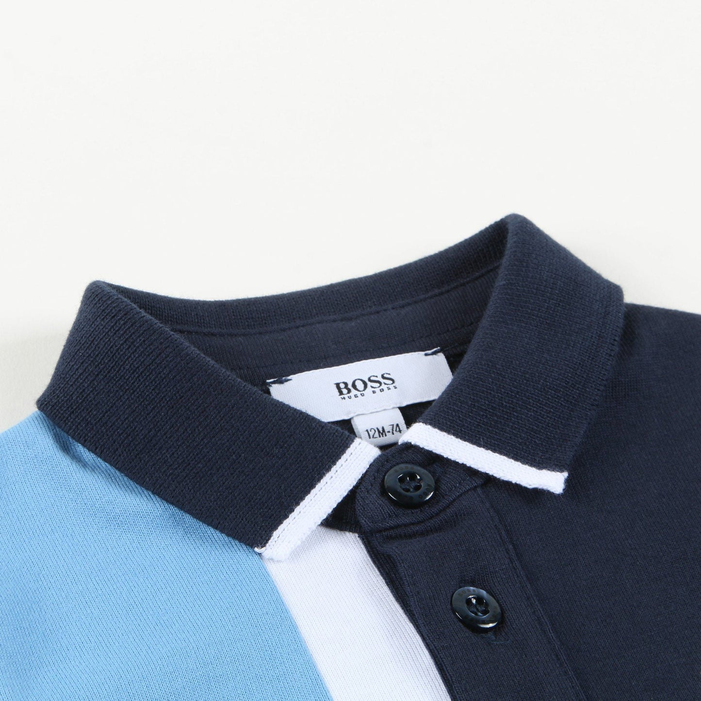 Baby Boys Blue & White Cotton Polo Shirt