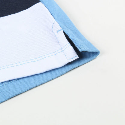 Baby Boys Blue & White Cotton Polo Shirt