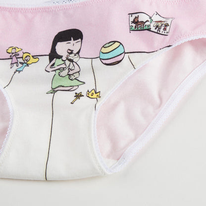 Baby Girls Pink Fancy Printed Top & Underwear Gift Box Set