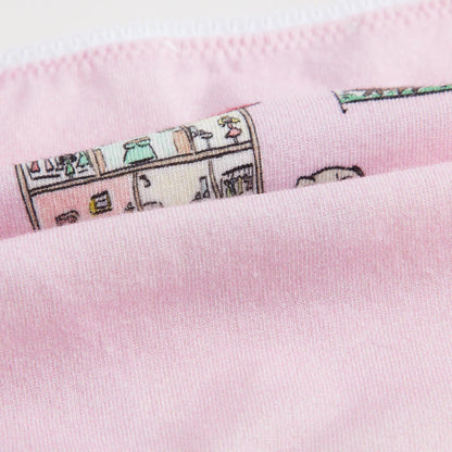 Baby Girls Pink Fancy Printed Top & Underwear Gift Box Set