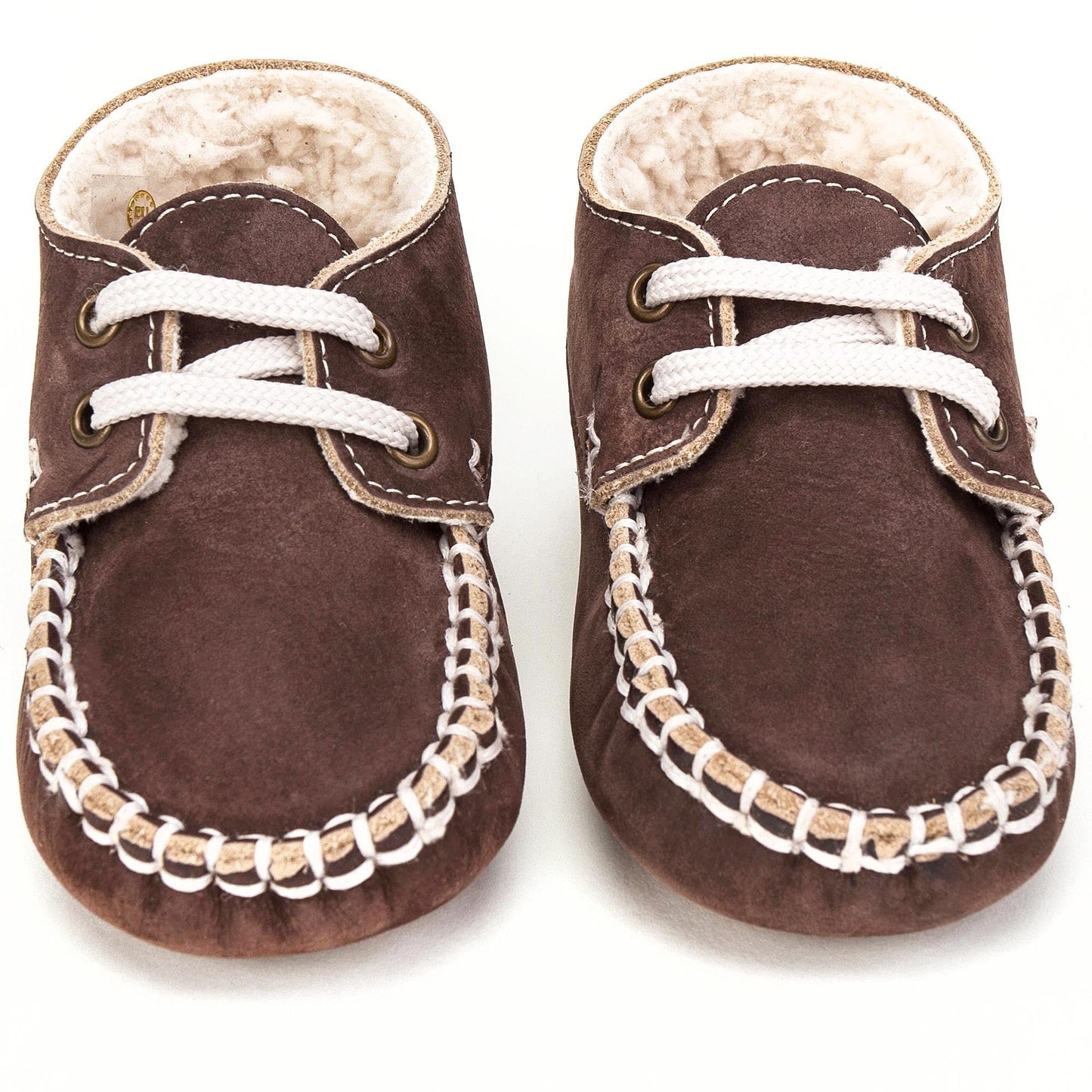Boys & Girls Brown Suede Mooring Rope Leather  Loafers