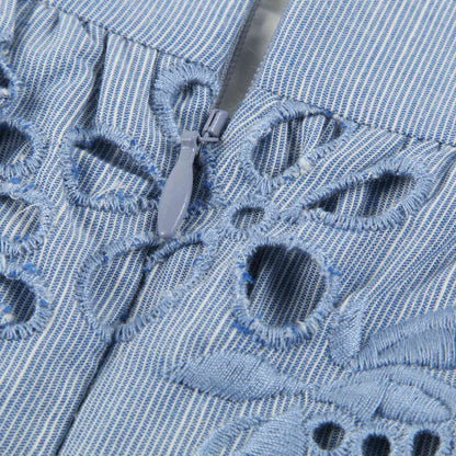 Girls Denim Blue Cotton Dress