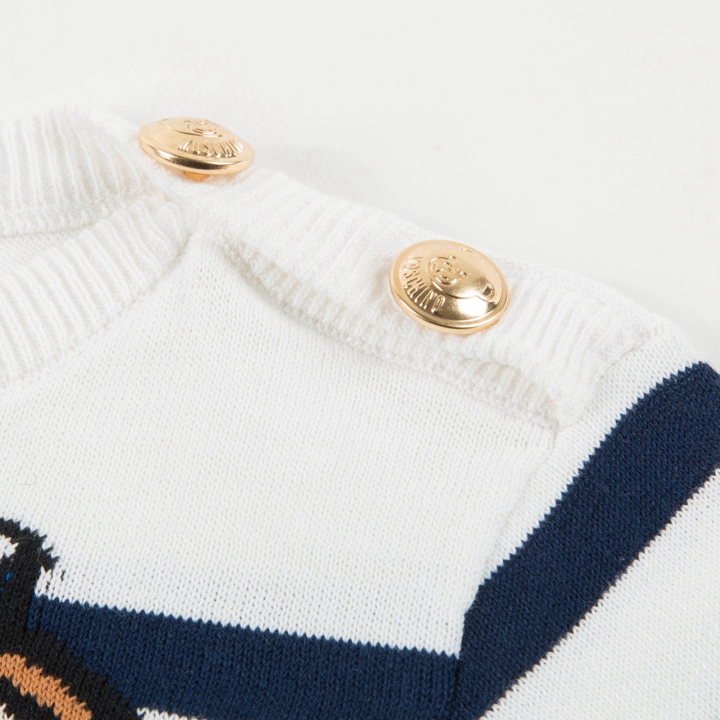 Baby White & Blue Striped Cotton Sweater