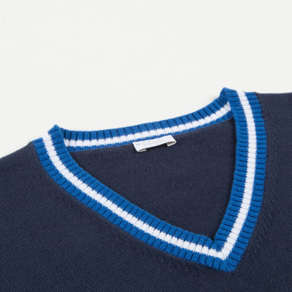 Boys Dark Blue & Bluette  Cotton Sweater