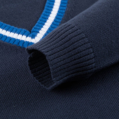 Boys Dark Blue & Bluette  Cotton Sweater
