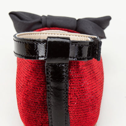Girls Red Bow Trims Velcro Shoes