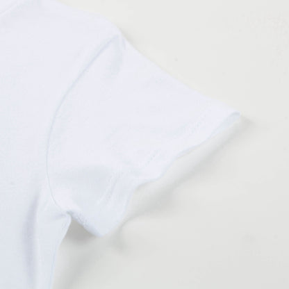 Girls White Cotton Pink Logo T-shirt