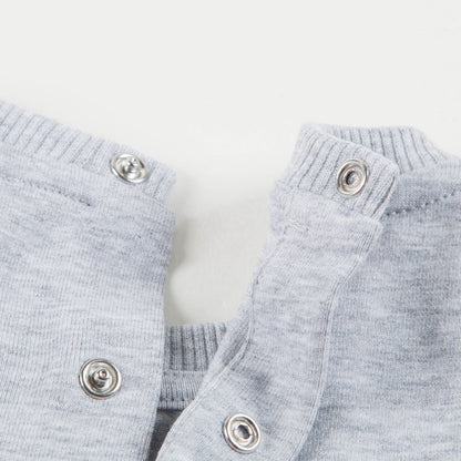 Baby Melange Grey Cotton Rompers
